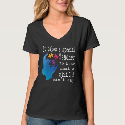 Autisme leraar artikel speciaal kind vrouwen autis t-shirt (Voorkant)