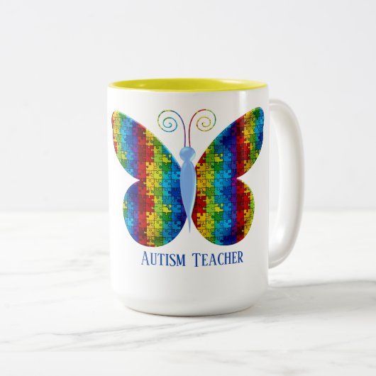 Autisme Leraar Cadeaubeker 15 oz Mok (Voorkant rechts)