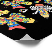 Autisme Leraar Coquette Boog Puzzel Potloden Autis Poster (Hoek)
