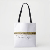 Autisme Leraar Glitter Goud Zwart en Wit Quote Tote Bag (Voorkant)