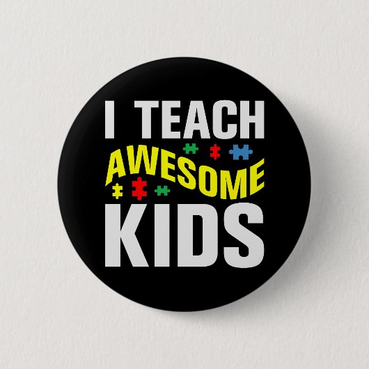 Autisme leraar I Leer Geweldige Kinderen Ronde Button 5,7 Cm (Voorkant)