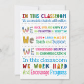 Autisme Leraar Klaslokaal Regels Mini Print Kaart (Voorkant)