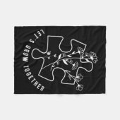 Autisme Leraar Puzzle Piece Laten we T kweken Fleece Deken (Voorkant (Horizontaal))