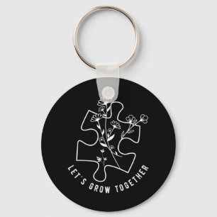 Autisme Leraar Puzzle Piece Laten we T kweken Sleutelhanger