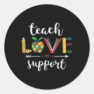 Autisme Leraar Terug naar school Eerste dag Gift A Ronde Sticker