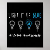 Autisme Licht Blauw 1 op Poster (Voorkant)