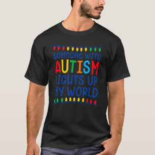 Autisme licht wereld trots autistische moeder papa t-shirt