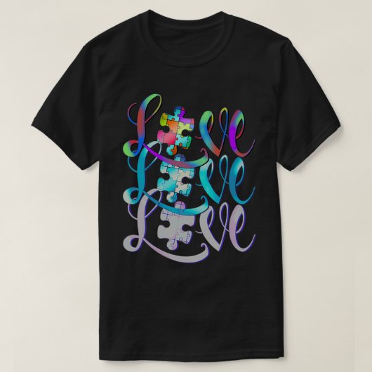 Autisme liefde puzzle autisme dag t-shirt (Design voorkant)