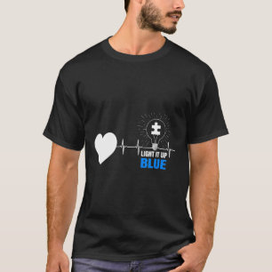Autisme-Light It Up Blue Hartslag Autisme Cadeaus T-shirt