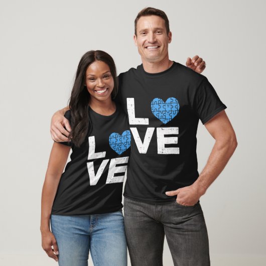 Autisme Love Awareness Blue Puzzle Heart Autistic T-shirt (Unisex)