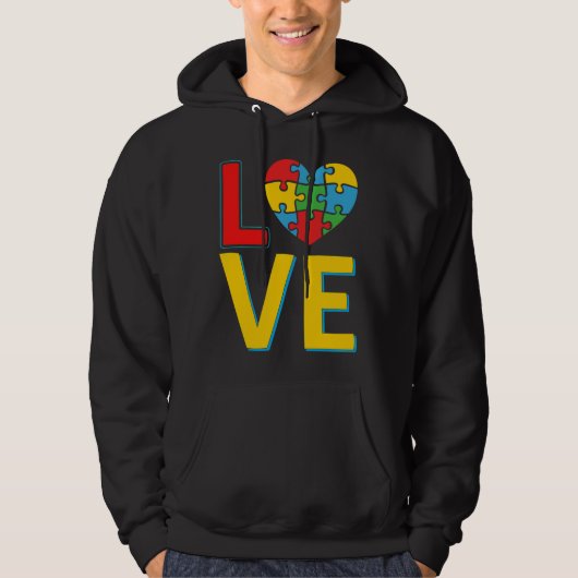 Autisme Love Heart Autisme Awareness Day Hoodie (Voorkant)