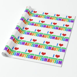 Autisme Love Rainbow Family Support Colorful Cute Cadeaupapier