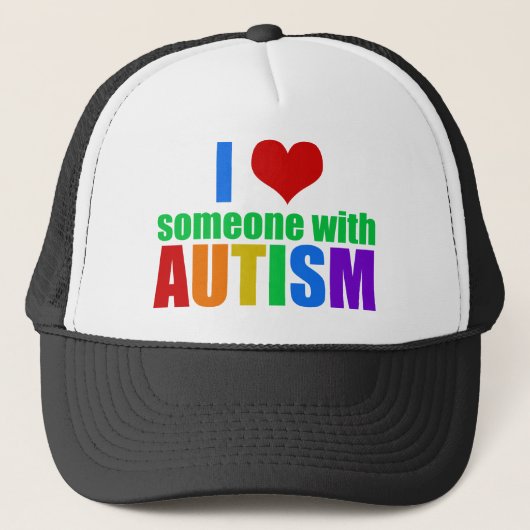 Autisme Love Rainbow Family Support Colorful Cute Trucker Pet (Voorkant)
