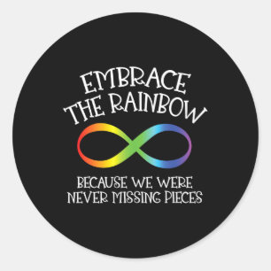 Autisme maakt de oneindigheid van de regenboog teg ronde sticker