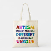 AUTISME Maakt Me UNIEK Tote Bag (Achterkant)