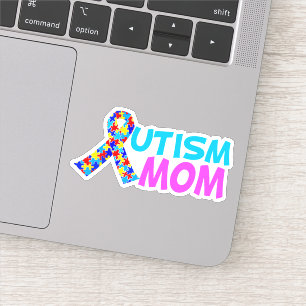 Autisme Mam Cute Pink Blue Moederdag Sticker