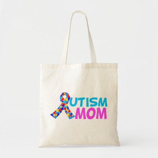 Autisme Mam Cute Pink Blue Moederdag Tote Bag (Voorkant)