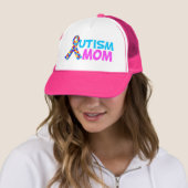 Autisme Mam Cute Pink Blue Moederdag Trucker Pet (In situ)