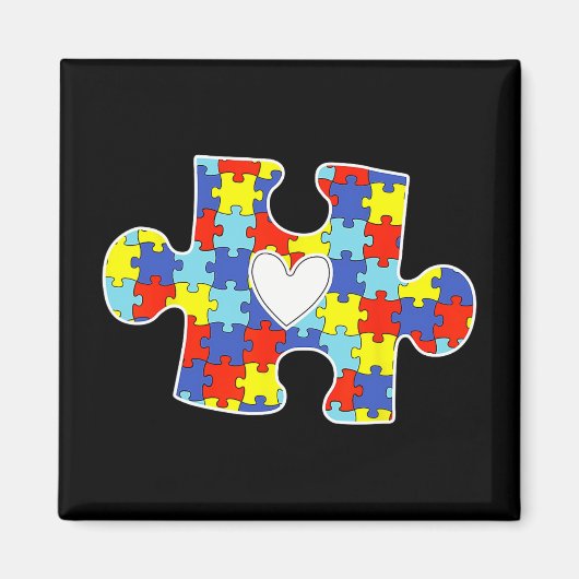 Autisme Mam Hart Puzzel Stuk Autisme Awareness Tea Magneet (Voorkant)