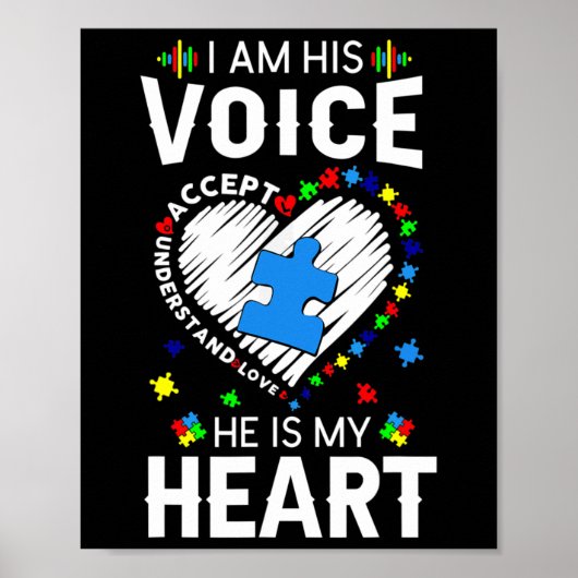 Autisme Mam Ik ben zijn stem. Hij is mijn hart Poster (Voorkant)