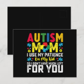 Autisme Mam Ik gebruik mijn geduld op mijn Kind be Briefkaart (Voorkant / Achterkant)