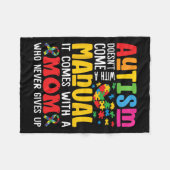 Autisme mam komt niet met een handboek vrouwensaut fleece deken (Voorkant (Horizontaal))