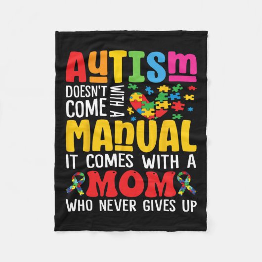 Autisme mam komt niet met een handboek vrouwensaut fleece deken (Voorkant)