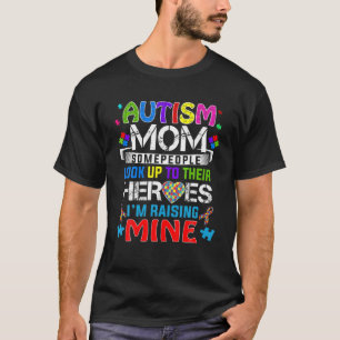 Autisme mam Mensen kijken hun helden op en nemen m T-shirt