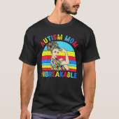 Autisme Mam Onbreekbaar Autisme Bewustmakelijkheid T-shirt (Voorkant)