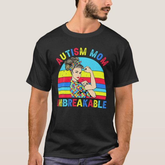 Autisme Mam Onbreekbaar Autisme Bewustmakelijkheid T-shirt (Voorkant)