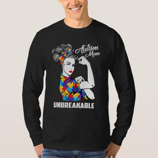 Autisme Mam Onbreekbaar Autisme Bewustmakingsgesch T-shirt (Voorkant)
