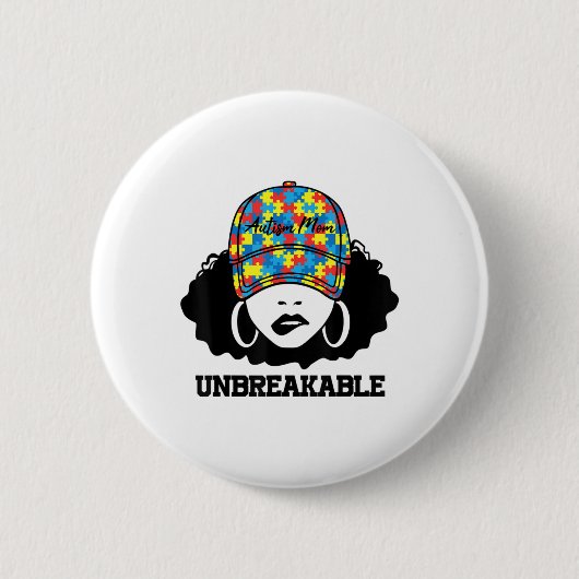 Autisme Mam Onbreekbaar Autisme Bewustmam Moeder Ronde Button 5,7 Cm (Voorkant)