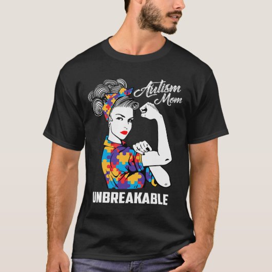 Autisme Mam Onbreekbare Autisme Awareness Gift T-shirt (Voorkant)