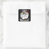 Autisme Mam Onbreekbare T-Shirt Autism Awareness G Vierkante Sticker (Tas)