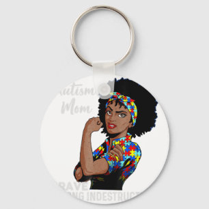 Autisme mam onverwoestbaar Autisme Awareness Black Sleutelhanger