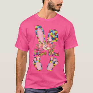 Autisme Mam Puzzle Piecces Bunny Autism Awareness T-shirt