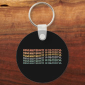 Autisme mam Rainbow Neurodiversity is prachtigeNeu Sleutelhanger (Voorkant)