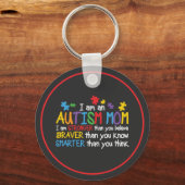 Autisme Mam Stronger Braver Smarter Sleutelhanger (Voorkant)