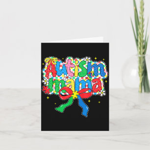 Autisme mama autisme bewustzijn dag coquette strik kaart