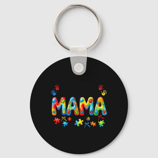 Autisme Mama Autisme Moeder Autisme Bewustzijn Ste Sleutelhanger (Voorkant)