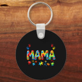 Autisme Mama Autisme Moeder Autisme Bewustzijn Ste Sleutelhanger (Voorkant)