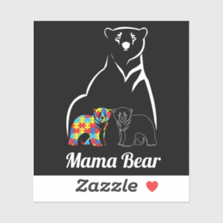 Autisme Mama Beer Autisme Bewustzijn Mama van Auti Sticker