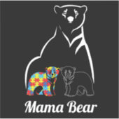 Autisme Mama Beer Autisme Bewustzijn Mama van Auti Sticker (Voorkant)