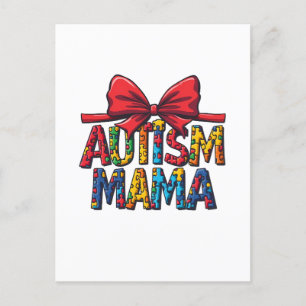 Autisme Mama Boog Coquette Mama Autisme Bewustzijn Feestdagenkaart