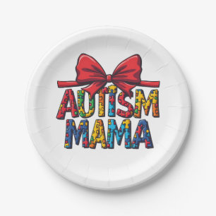 Autisme Mama Boog Coquette Mama Autisme Bewustzijn Papieren Bordje