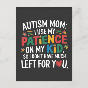 Autisme mama Ik gebruik mijn geduld op mijn Kind Feestdagenkaart