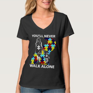 Autisme mama Je laat Loop nooit alleen autisme ond T-shirt