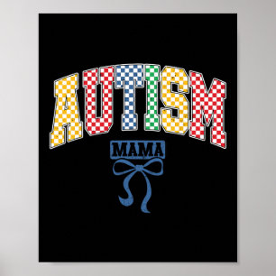 Autisme Mama Mom Coquette Bow Autisme Bewustzijn S Poster