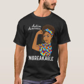 Autisme mama onbreekbare zwarte vrouwen Autisme Aw T-shirt (Voorkant)
