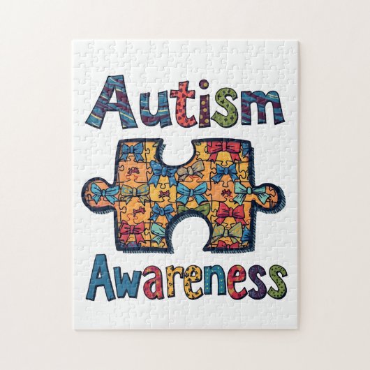 Autisme mama Puzzel Stuk Coquette Bow Ribbon Autis (Verticaal)